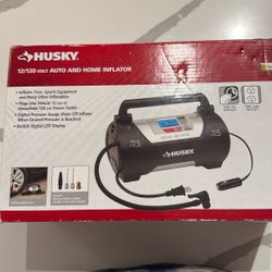 HUSKY 12/120 VOLT HOME AND AUTO INFLATOR NEW
