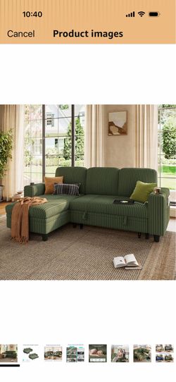 MODULAR L SLEEPER PULLOUT COUCH SOFA