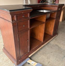 Solid wood bar with marble top. FREE!