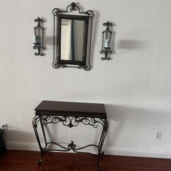 Entry Console Table With Mirror 