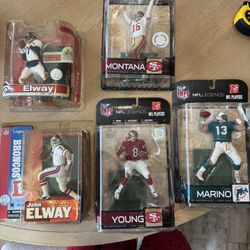 NFL Football Mcfarlane QB Legends Montana Young Marino Elway