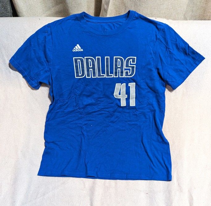 Dallas Mavericks Dirk Nowitzki - Blue Adidas Jersey Shirt