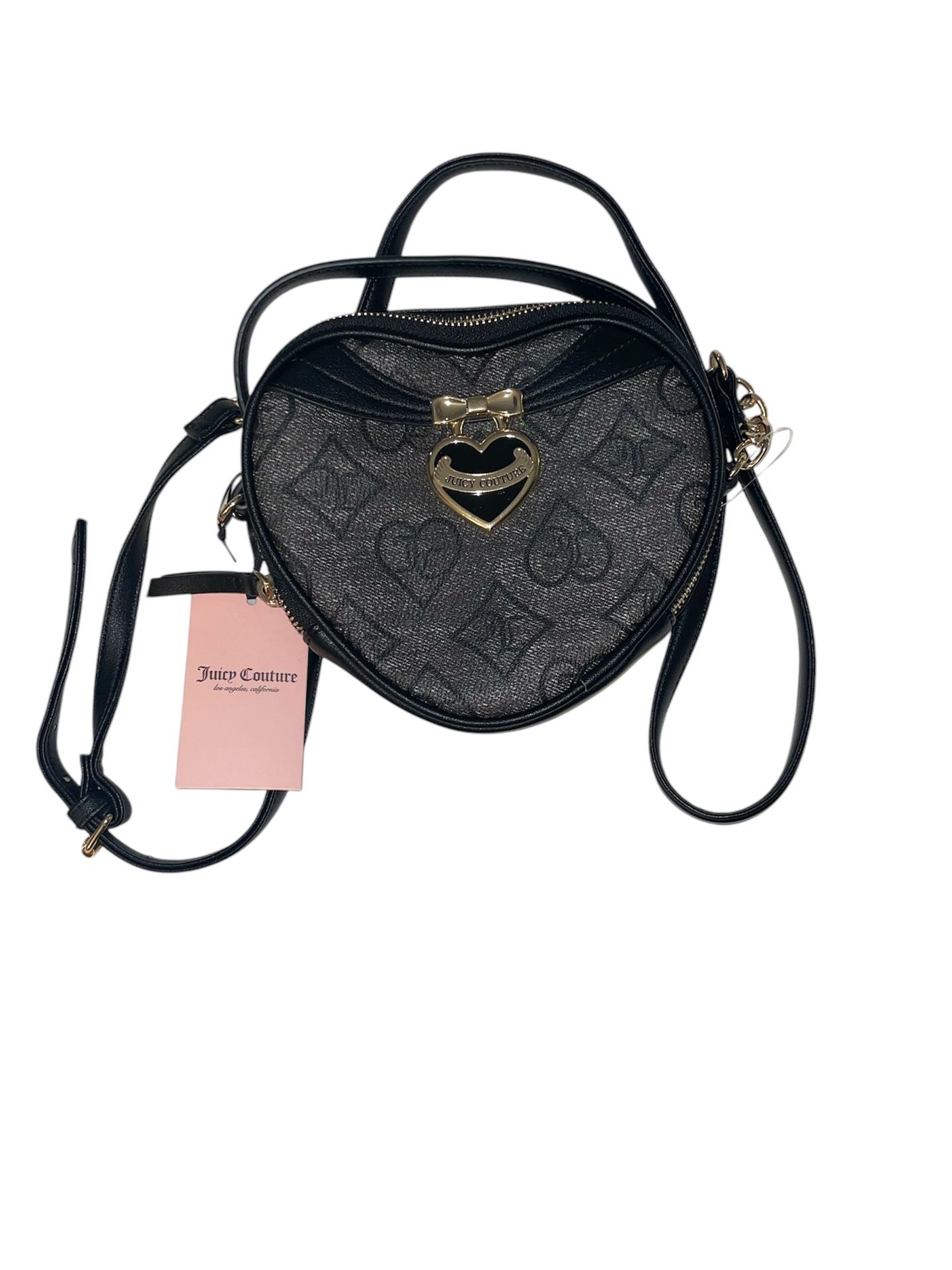 NWT Juicy Couture Precious Moments Heart Crossbody - Liquorice Black