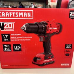 CRAFTSMAN V20 Cordless Drill/Driver Kit, 1/2 inch, Battery and Charger Included (CMCD700C1)