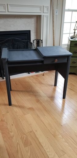 Desk solid oak one drawer adjustable height