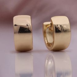 585 Rose Gold Glosssy circle Earrings