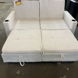 Chenille Convertible Loveseat Sofa Bed with Adjustable Backrest,and Cup Holders $199 最低价  📍 Warehouse Address: 2745 Boone St Columbia, SC 29204 (Behi
