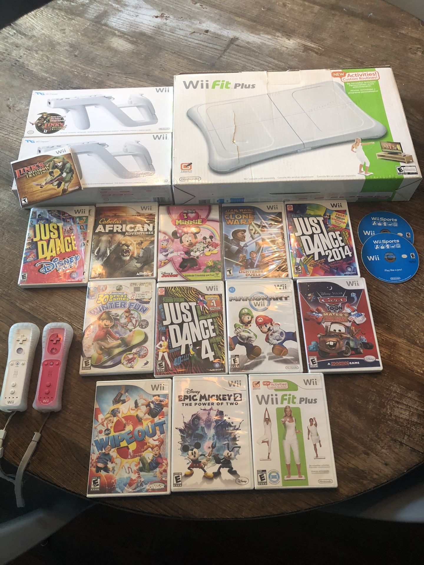 Wii Fit Plus - Guns - 2 Controllers & Games!