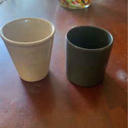 2 Small Flower Planter Pots