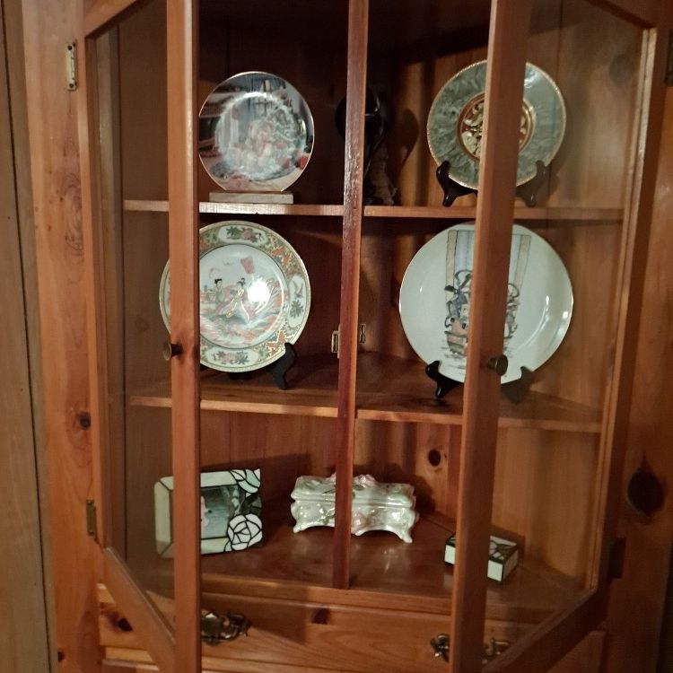 Vintage Corner Cabinet Pine Mastercraft