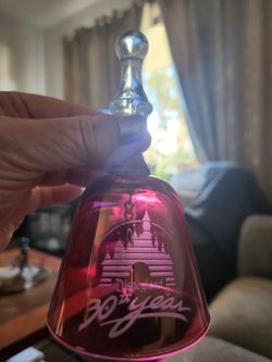 Beautiful Glass 30th Year Disneyland Castle bell
