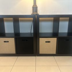 2 4 Cube Organizer Shelf unit, black-brown, 30 1/8x30 1/8 "