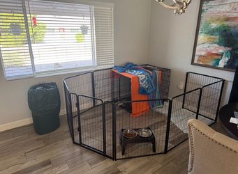 Large Black Metal Pet Playpen Exercise Pen