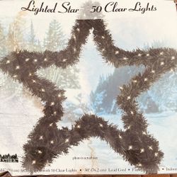 23” Lighted Star In Green, Gently Used, 50 Lights