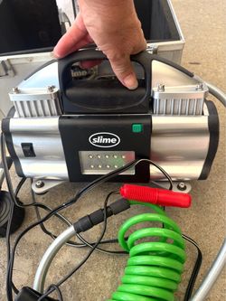 slime pro series super duty air compressor with LED light 12volt in like new shape