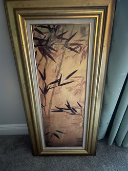 Large Canvas Print Bambu There Beautiful Gold Frame In PERFECT condition 
