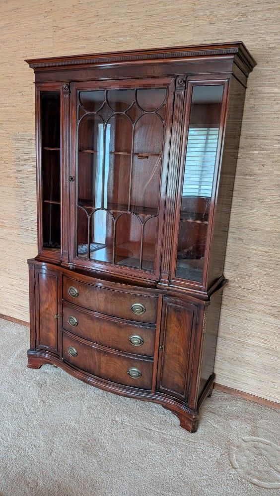 Vintage Wood China Cabinet