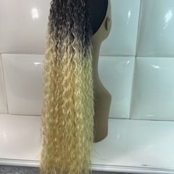 synthetic Hair extension ponytail- Dark Brown/blonde-brand new $35-cola de cabello extension coleta nueva