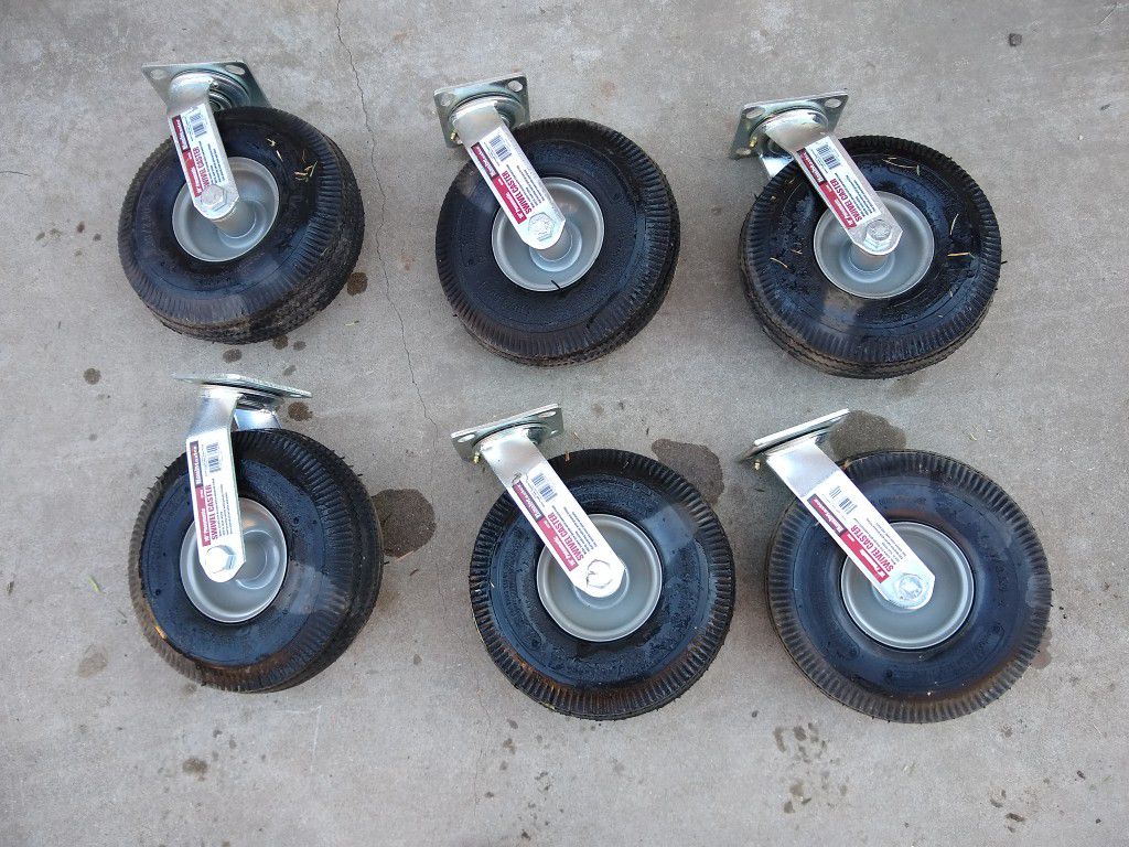 6 swivel 10" caster wheels