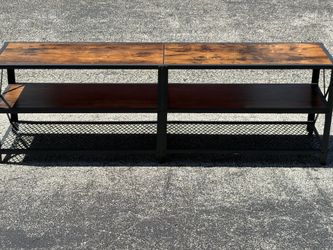 Industrial Metal TV Stand or Entryway Bench