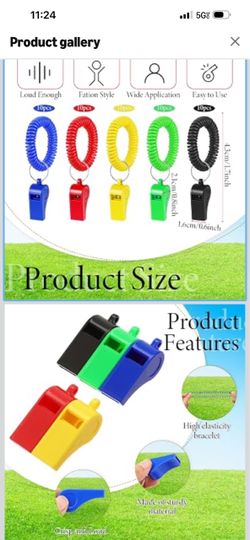 30 Plastic Whistles- for Sports or Party Favors