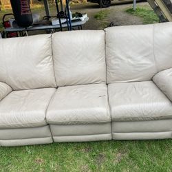 Tan Leather Couch 