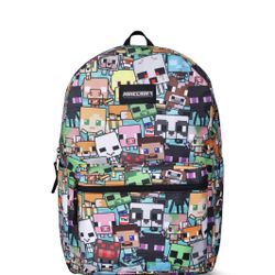 Minecraft Creeper 17" Laptop Backpack, Multi-Color Boys Favorite Gaming Gift