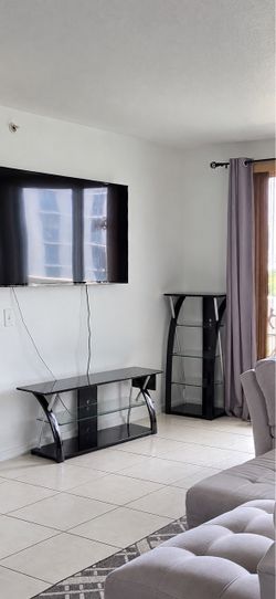 TV Stand & Matching Glass Shelf