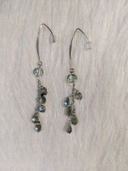 Handmade Earrings With Swarovski Peacock Crystals