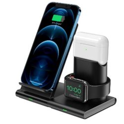 Wireless Charger, 3 in 1 Wireless Charging Station for Apple Watch, AirPods Pro/2....New In Box!!