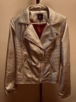 Never Worn Girls Size XL Pink Rose Metallic Motorcycle Jacket 