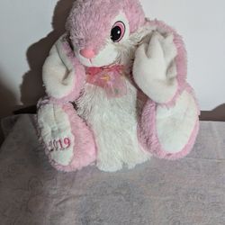 2019 DAN DEE Collector's Choice Pink Easter BUNNY RABBIT 14" Plush Animal w/ Bow