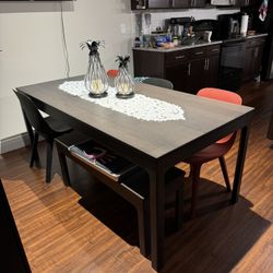Extendable Table Set With Bench