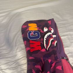 Purple Double Hood Bape Hoodie