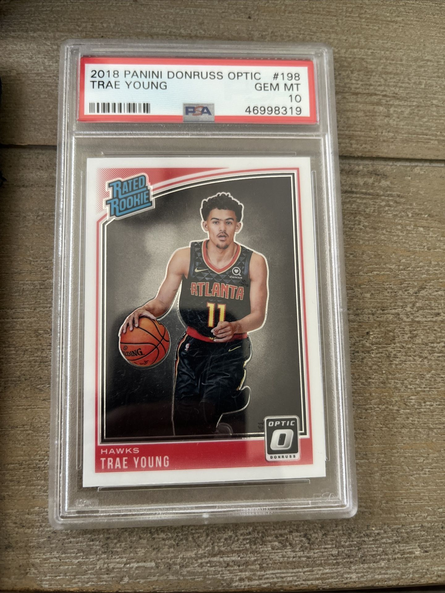 2018 Panini, DonRuss optic Trae Young rated rookie gem mint PSA 10