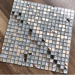 Diflart Mirror Glass Mosaic Tile Crystal Brick Frosted Backsplash For Kitchen Bathroom Pack Of 6 Sheets 6 Sheets Flat Square