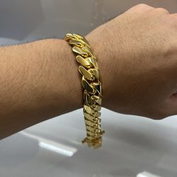 16MM MIAMI CUBAN LINK BRACELET ‼️👑 8” 14k GOLD OVER SILVER
