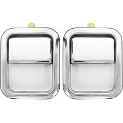 NewYall Pair Chrome Front Exterior Door Handles for CJ7 1 CJ5 1 TJ 1 Wrangler 1 Outer Left Driver and Right Passenger 