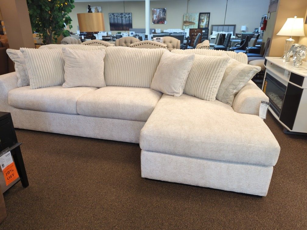 New White Soft Comfy Modern Sectional Sofa Couch