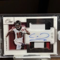 2020 Panini One Falcons Calvin Ridley 3 Color Patch Auto /25 Jersey #!! 18/25