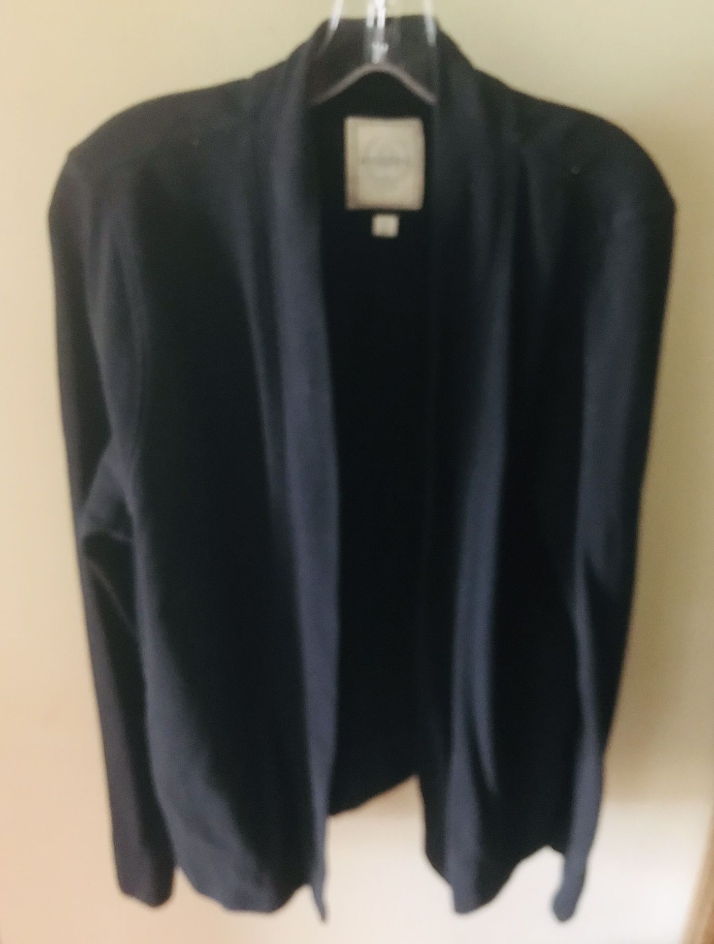 Black Cotton Open Front Cardigan Great Shape