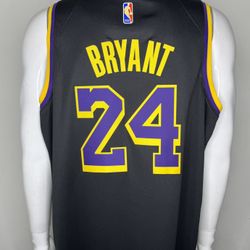 2020/21 #24 Kobe Bryant Lakers Earned Edition Swingman Black Jersey Size 2XL