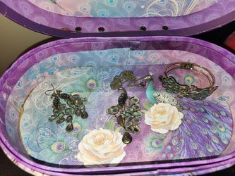 Peacock Jewelry Set With Box