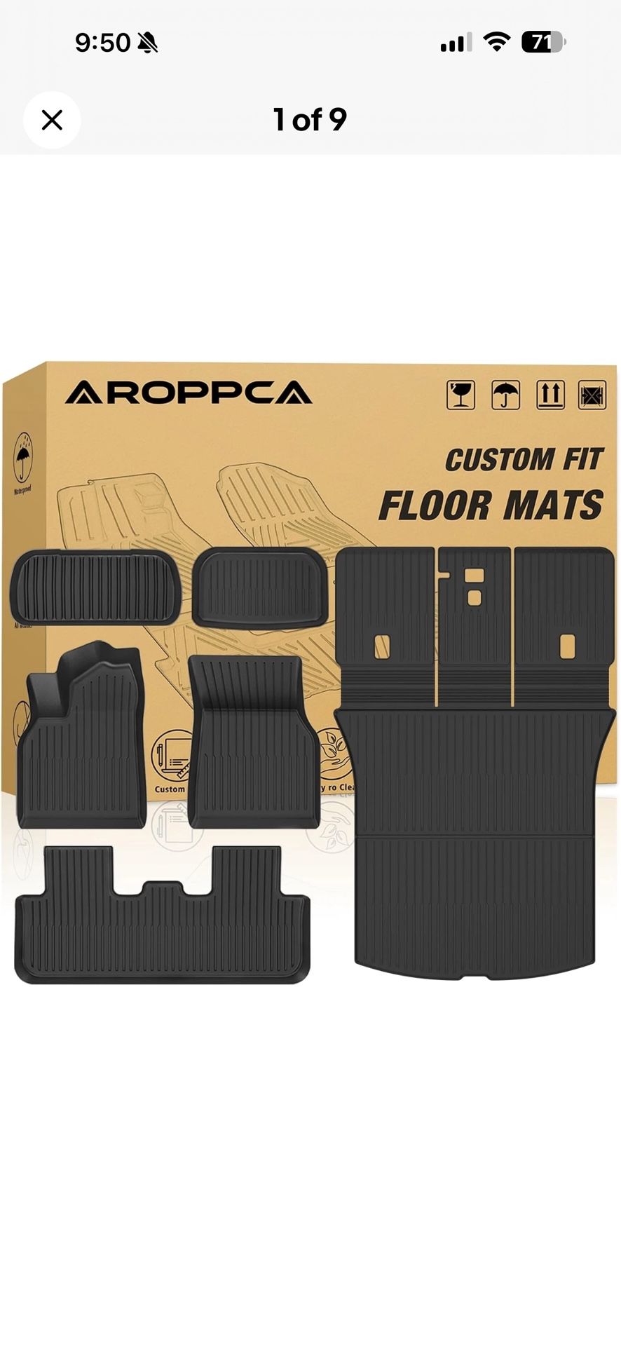 All Weather Floor Mats Cargo Liner with Backrest Mat & Front Rear Cargo Mat for