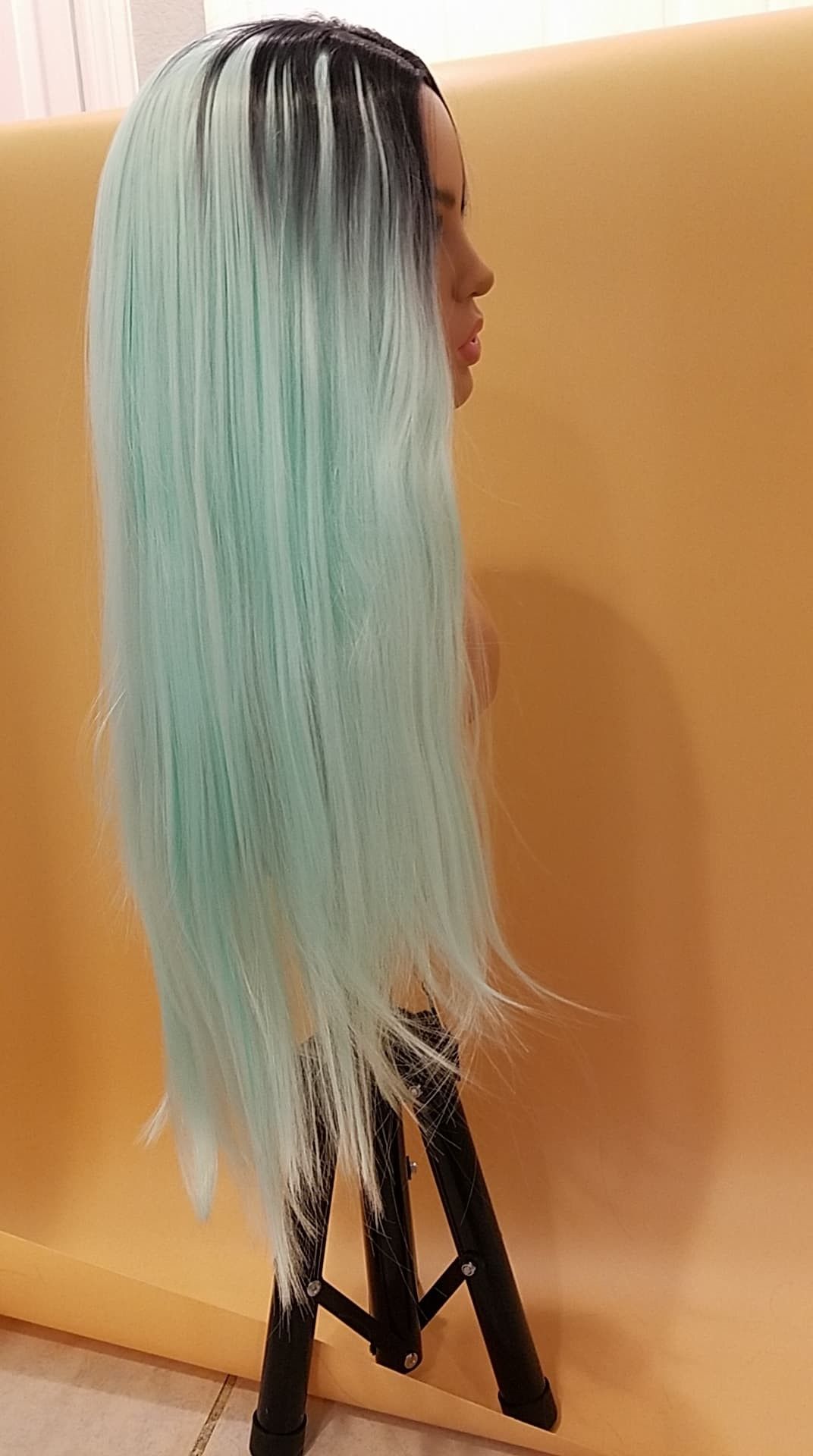 Long Green Straight Wig