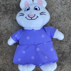 Ruby White Rabbit Plush 14” Cartoon Nick Jr Max & Ruby Purple Dress