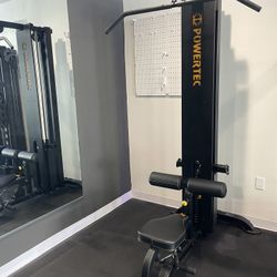 Powertec Selectorized/Plate Loaded Lat Pulldown & Seated Row – 200 Lb Weight Stack Included