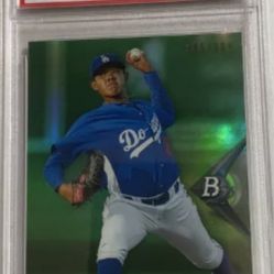 2014 BOWMAN CHROME JULIO URIAS ROOKIE #46 GREEN REFRACTOR /399 PSA MInt