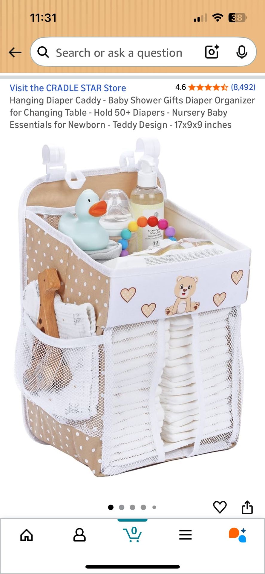 Hanging Diaper Caddy