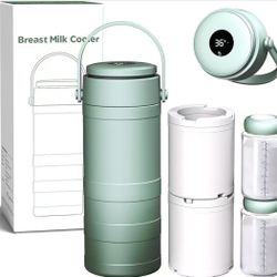 Portable Breast Milk Cooler with Temp Display, 20oz Breastfeeding Essentials, 360° All-Round Cooling Keeps Milk Fresh for 24 Hours